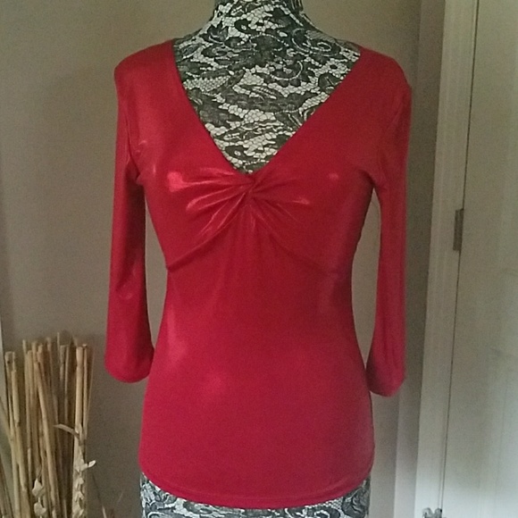 Carrie Allen Tops - Carrie Allen red metallic top, size S